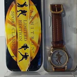 Armitron Men's Brown Leather Watch - Gold Limited Edition